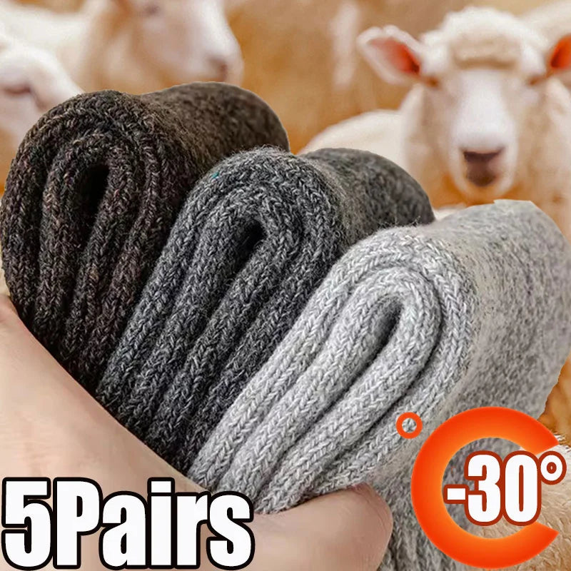 5 Pairs Winter Warm Men’s Wool Socks