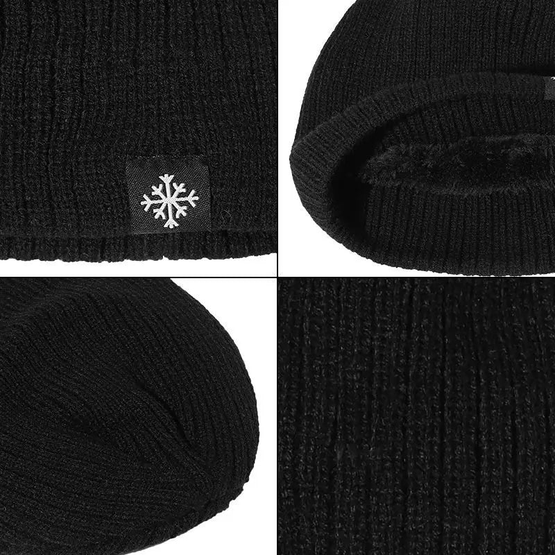 Autumn and Winter Thick Fleece Blended Knitted Hat.