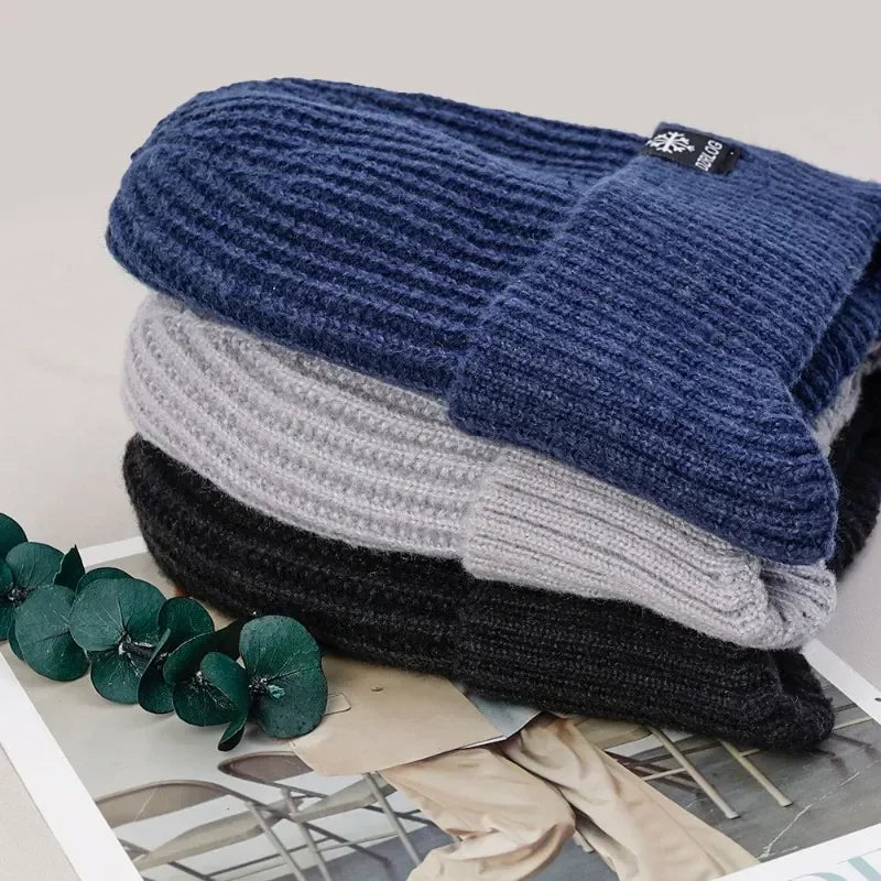 Winter Knitted Peaked Cap Earmuff.