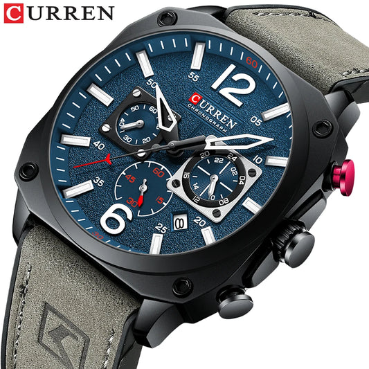 CURREN Men's Watch Waterproof Multi-function Chronograph.