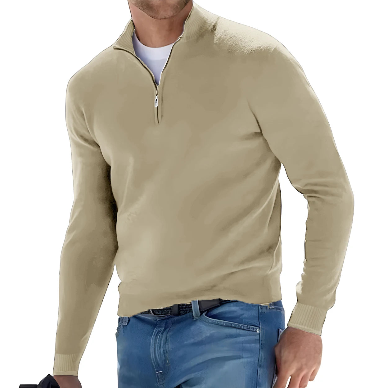 Casual Sweater With Zip