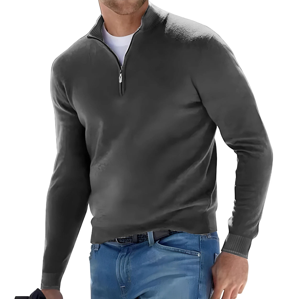 Casual Sweater With Zip